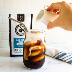 Cold Brew Coffee with Creamer and Beach House Blend